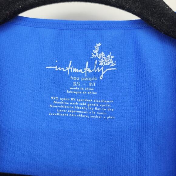 Free People Strapped In Cropped Brami Tank Top In Neon Blue Size XS/S - Picture 3 of 4